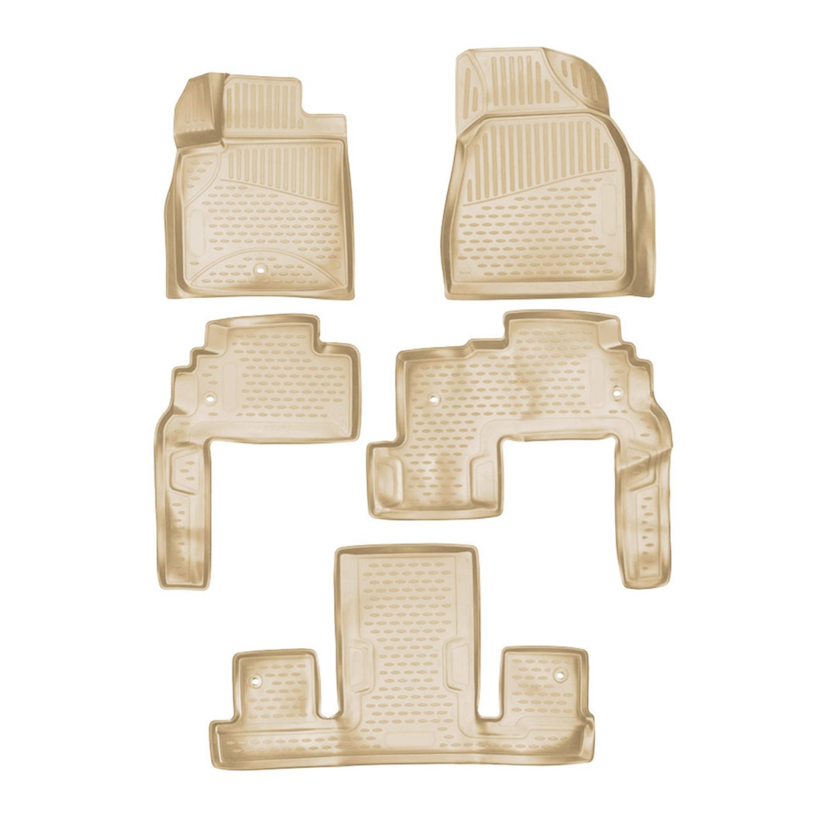 Chevrolet Traverse Floor Mats - Omac - Rubber TPE - Beige - '09-'17 Chevrolet Traverse Floor Mats - Omac - Rubber TPE - Beige - '09-'17
